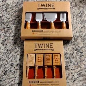 Lot of Twine Cheese Knife set & Cheese Markers